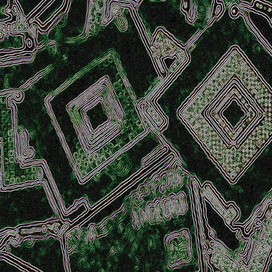 Biotechnological world | 49x49 cm